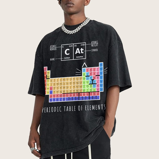 Periodic Table Of Cats Vintage Distressed T-shirt