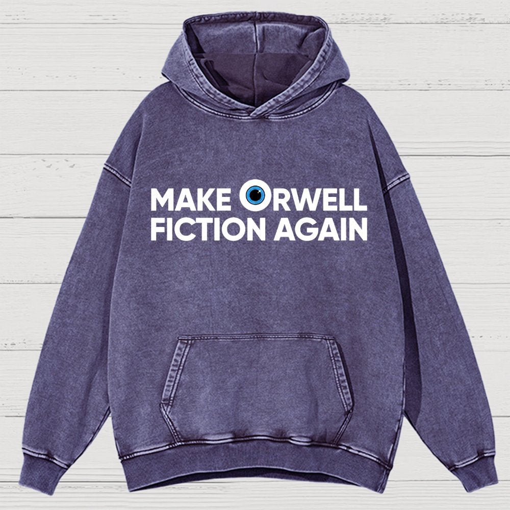 Make Orwell Fiction Again Vintage Distressed Hoodie