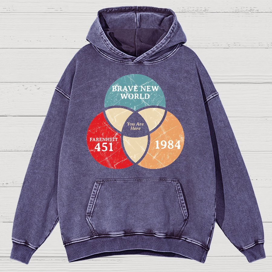 You Are Here Vintage Distressed Hoodie