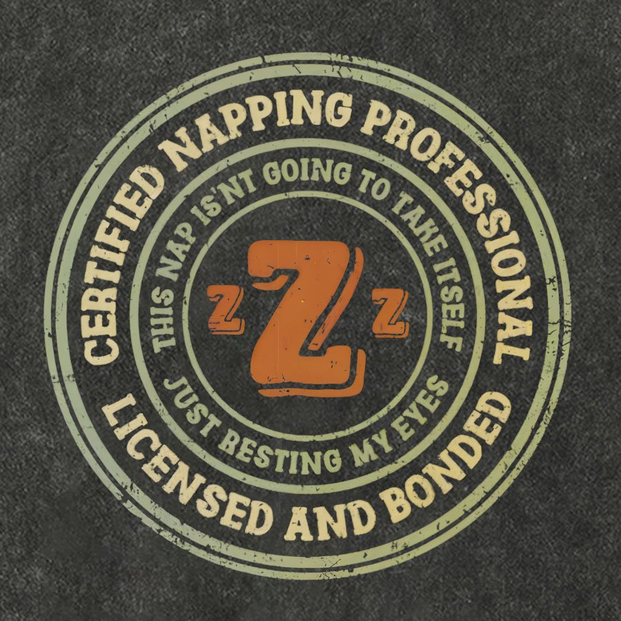 Certified Napping Professional Vintage Distressed T-shirt