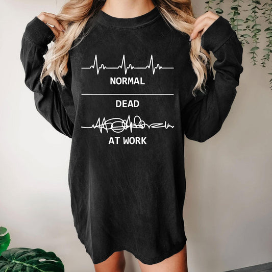 Normal Dead At Work Washed Long Sleeve Tee