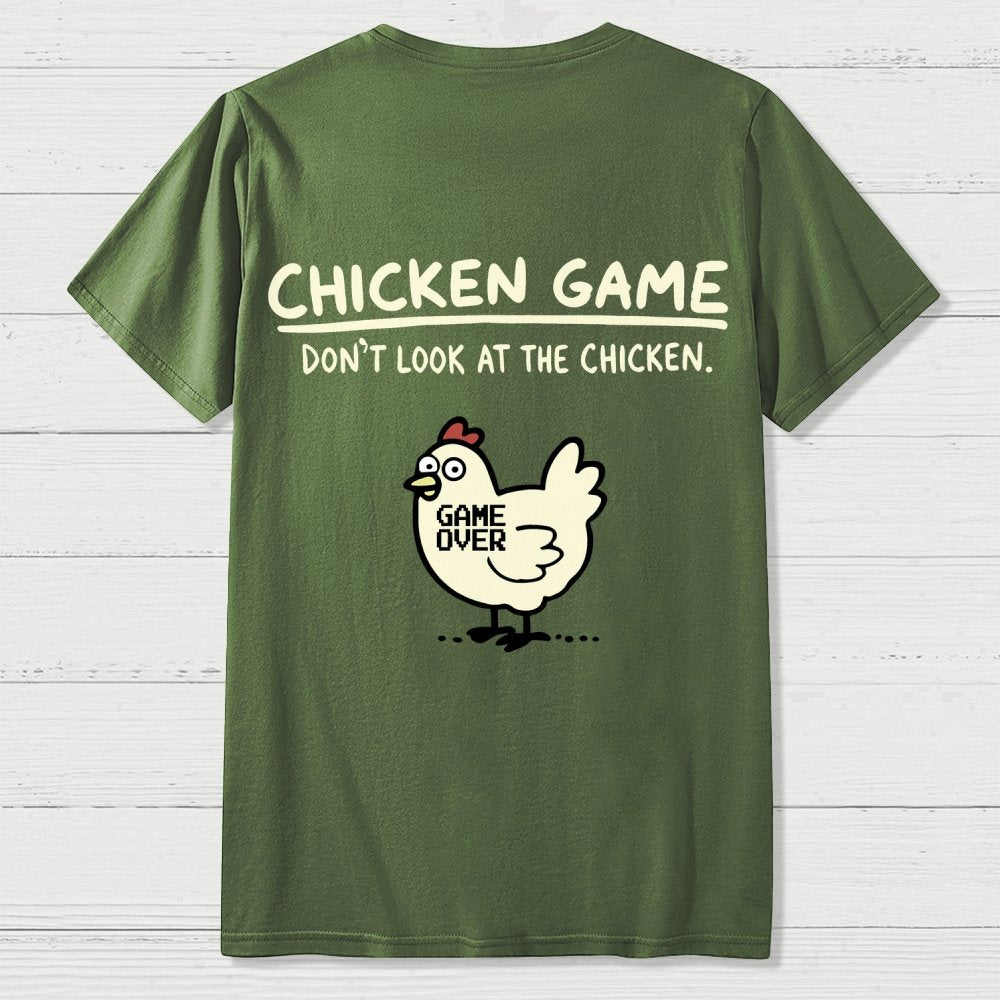 Chicken Game Back Printing Geek T-Shirt