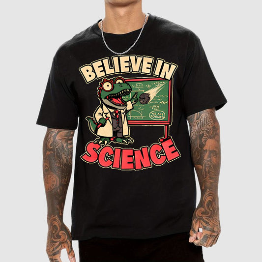 Dino Believe In Science Geek T-Shirt