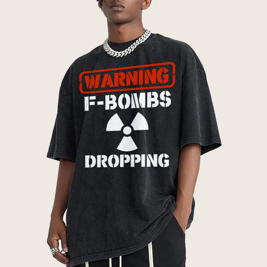 Warning F Bombs Dropping Vintage Distressed T-shirt