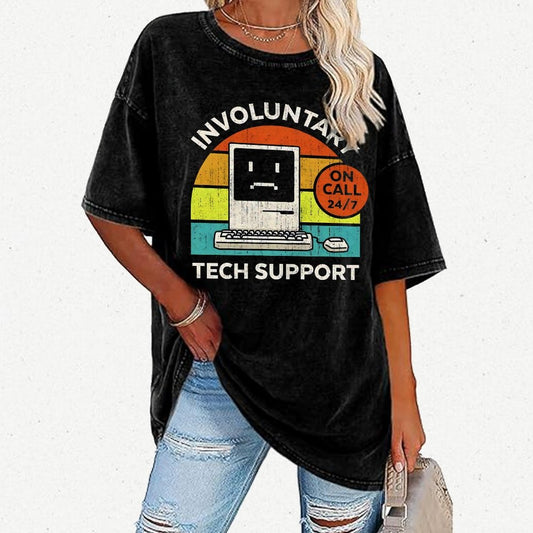 Involuntary Tech Support On Call All the time Vintage Distressed T-shirt