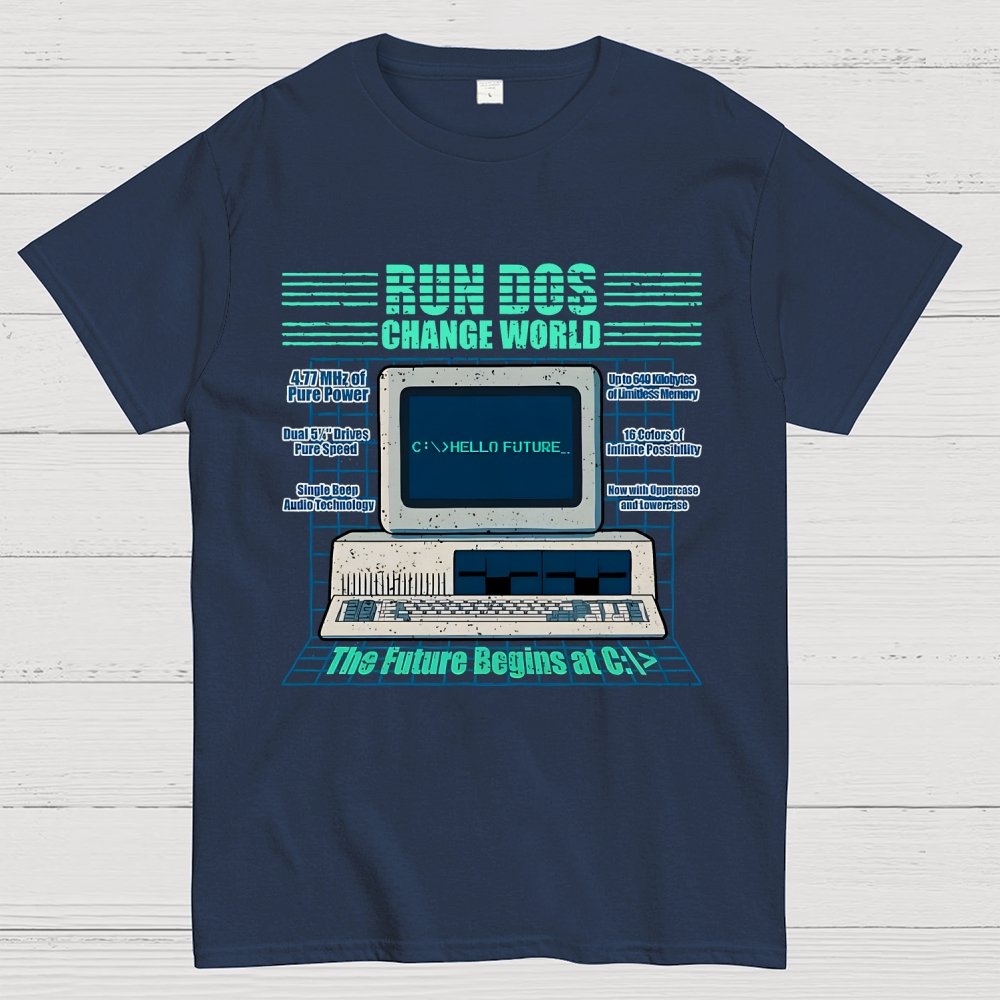 Run DOS, Change World Geek T-Shirt