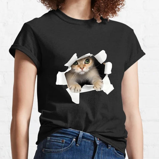 3D Cat Nerdy T-Shirt