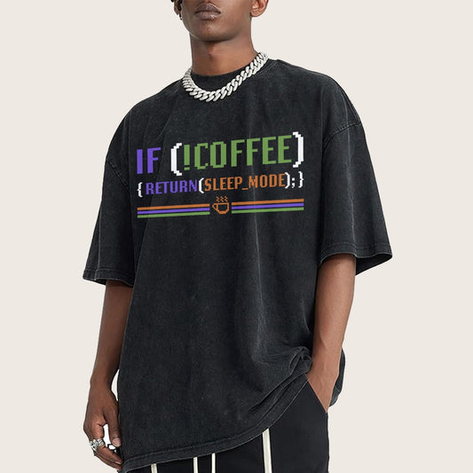 Coder Without Coffee Vintage Distressed T-shirt