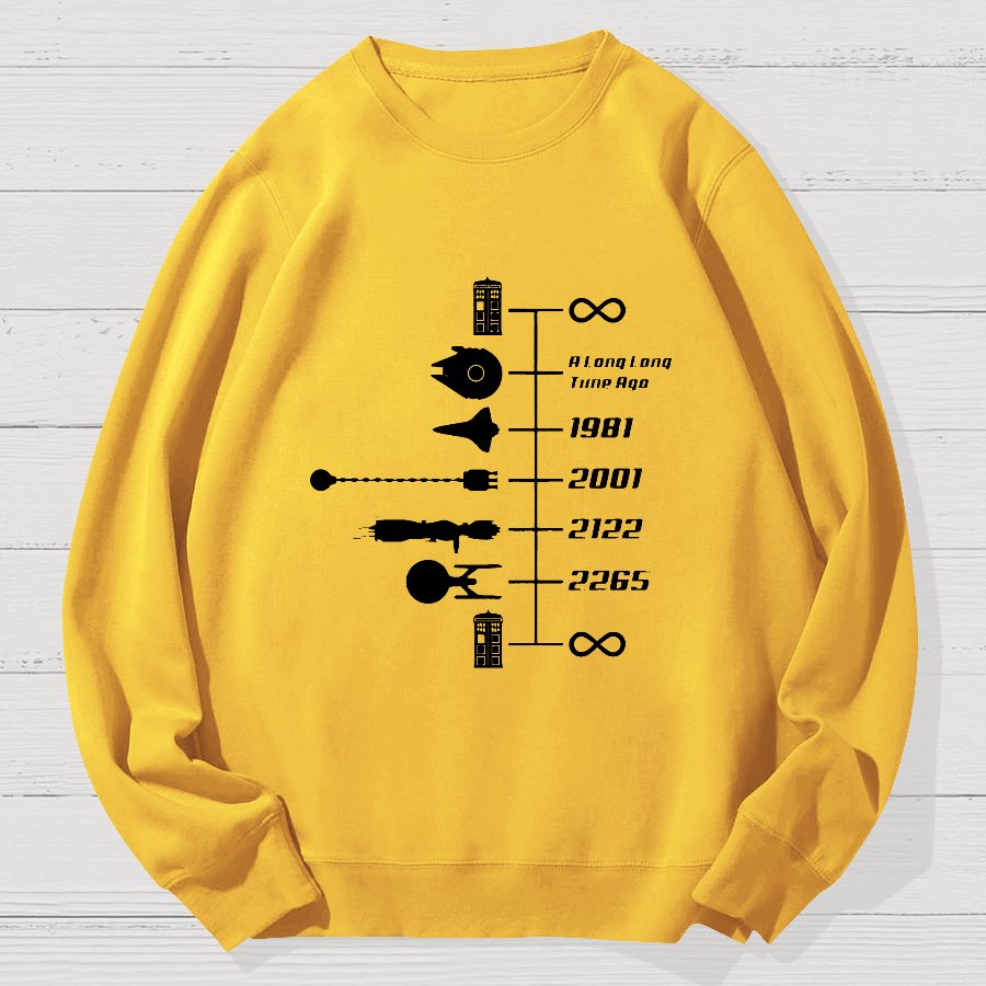 Nostalgic Space Travel Geek Cotton Sweatshirt