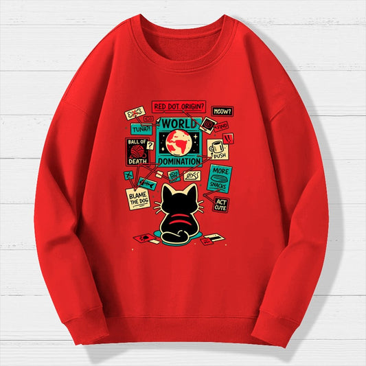 Cat Master Plan Geek Cotton Sweatshirt