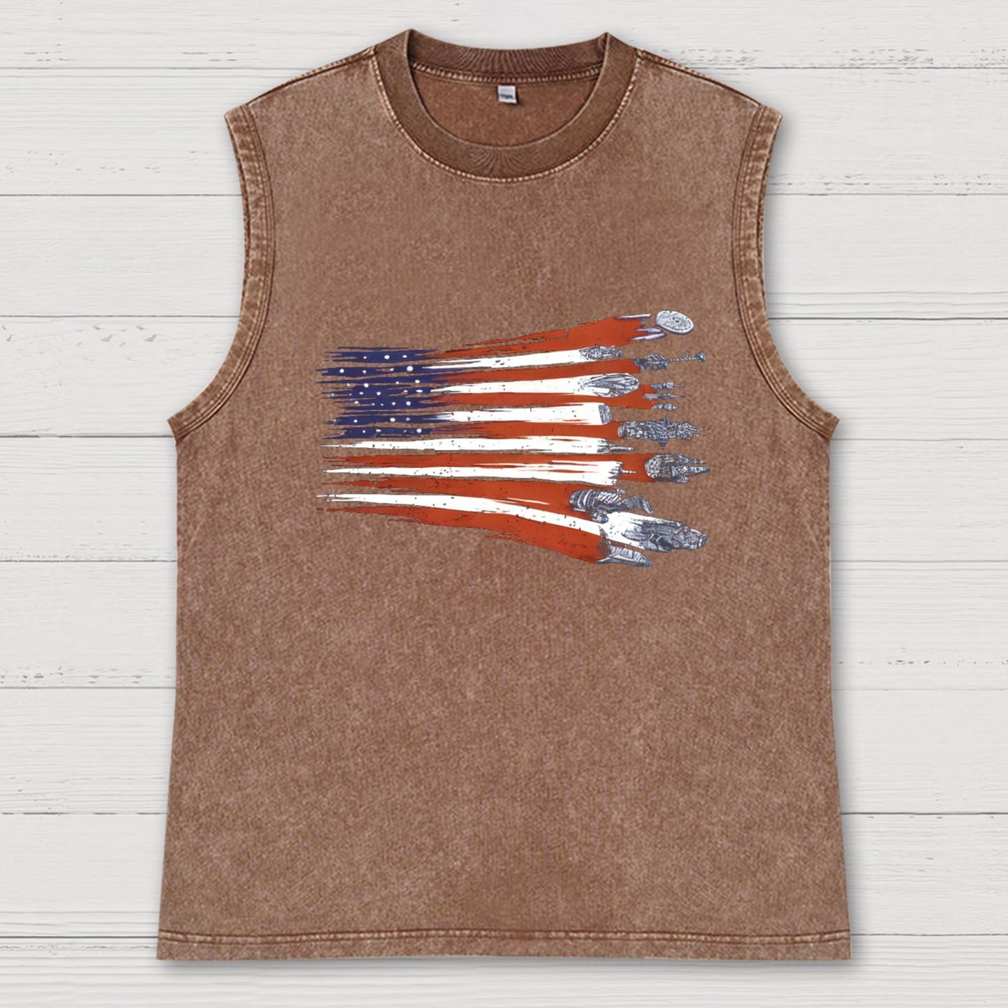 Space Adventurers Flag Vintage Distressed Washed Tank