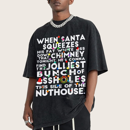 Christmas Vacation Jolly Group Vintage Distressed T-shirt