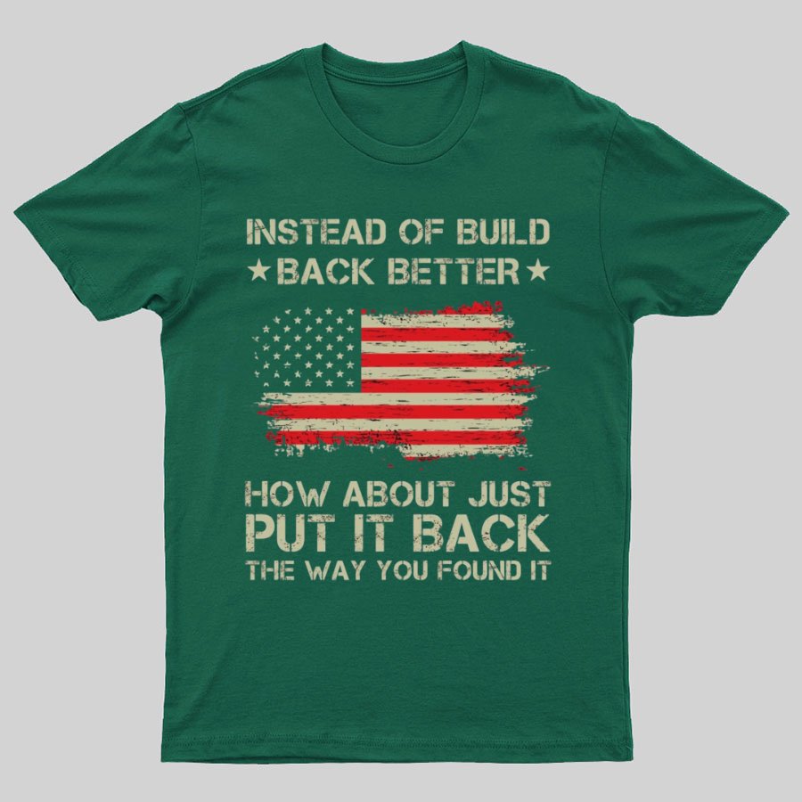 Instead Of Build Back Better How About Just Put It Back 1776 T-Shirt