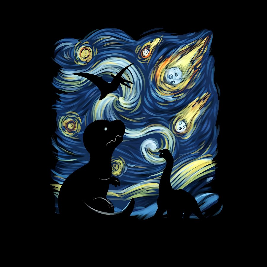Dinosaurs in the starrynight Geeky T-Shirt