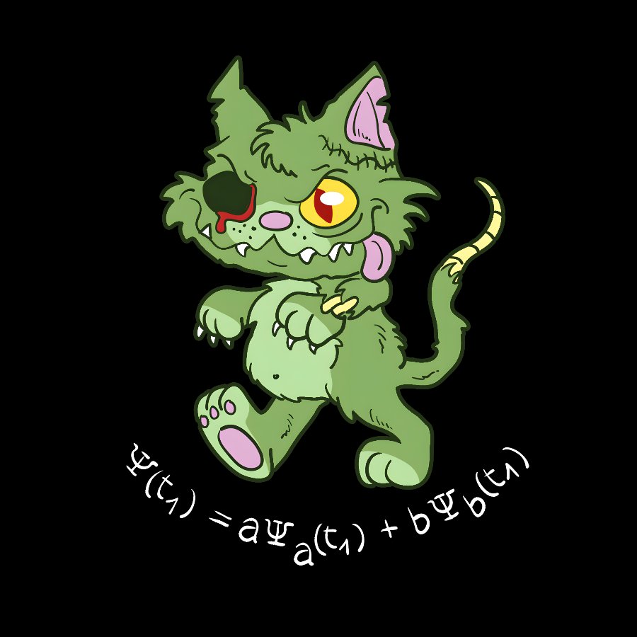 Schrödinger's Zombie Cat Geek T-Shirt
