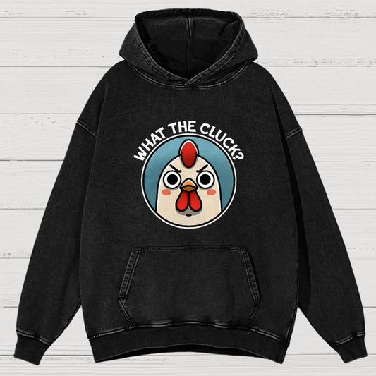 What The Cluck Vintage Distressed Hoodie
