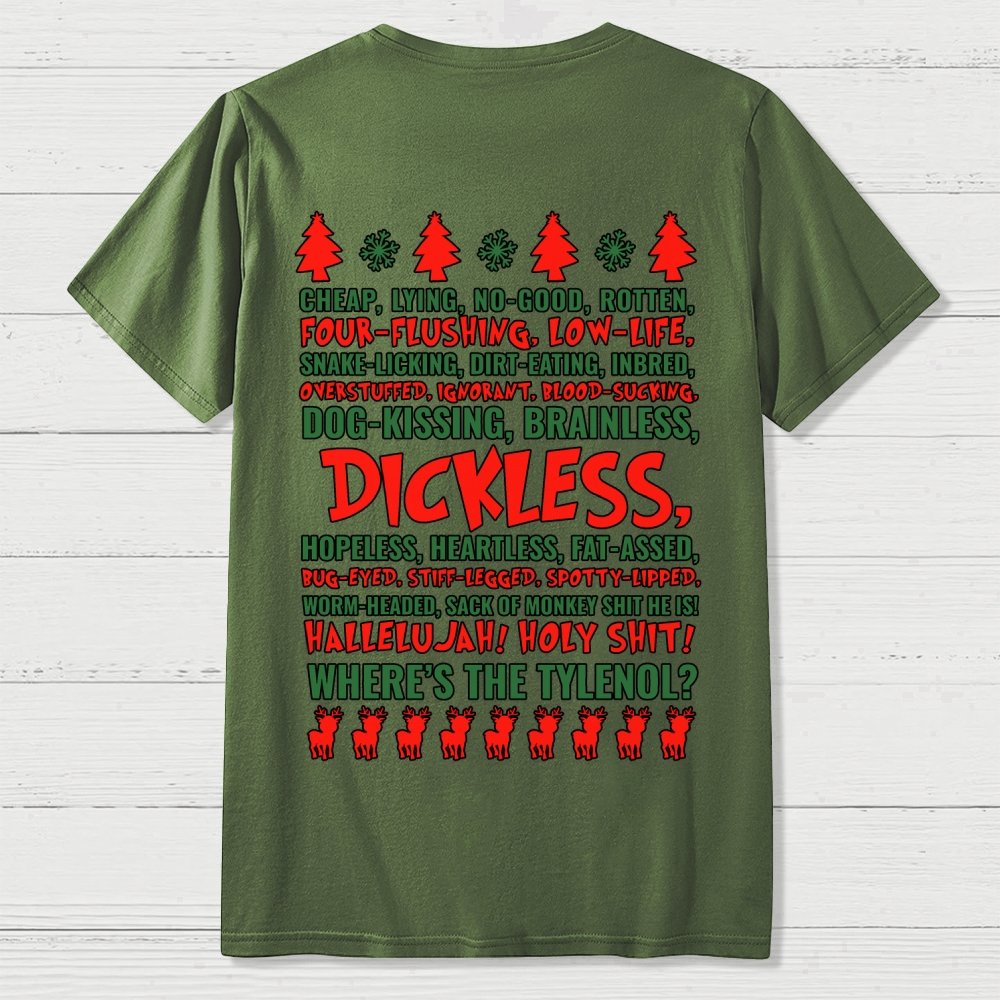 Holiday Family Christmas Front And Back Printing Geek T-Shirt