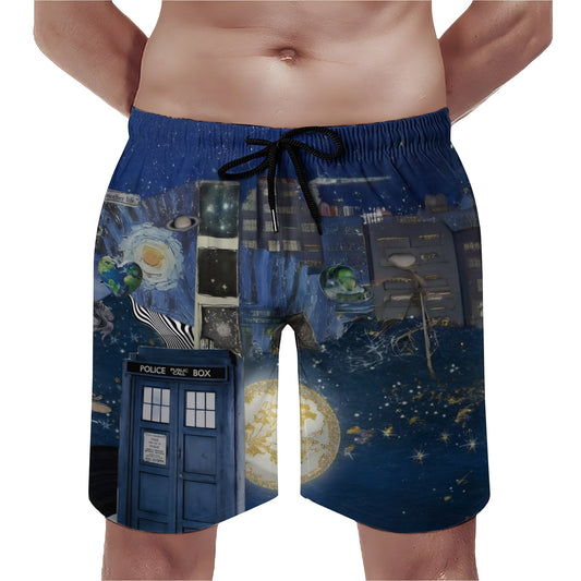 Starry Phone Booth Geek Shorts