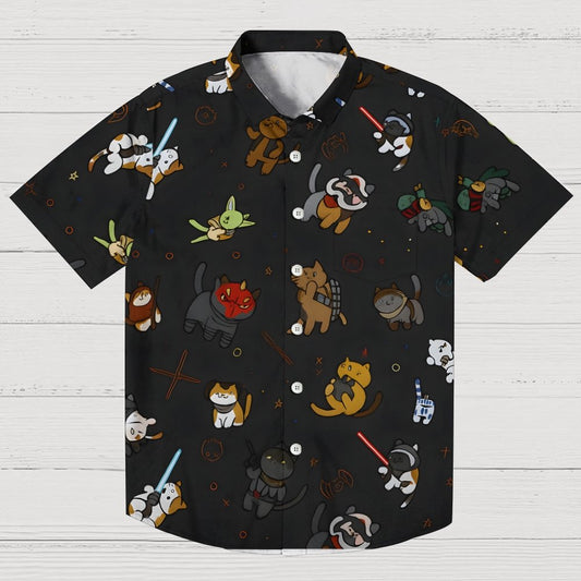 Tie The Fighter Cat Funny Geek Hawaiian Shirt