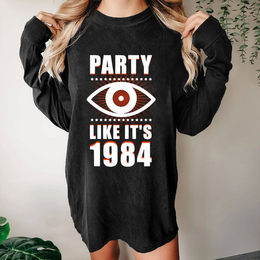 Big Brother is Watching You Party Washed Long Sleeve Tee