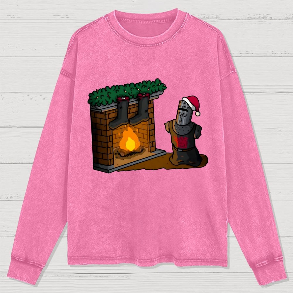 Black Knight Christmas Washed Long Sleeve Tee