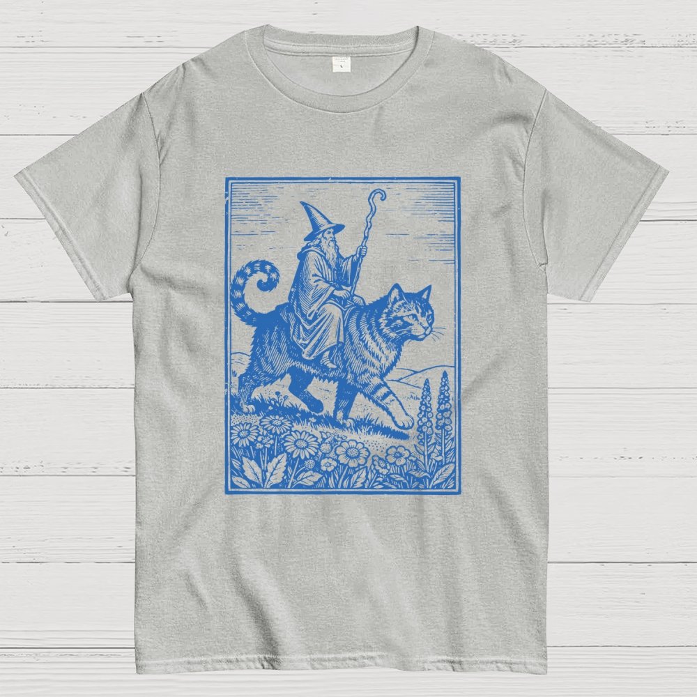 Wizard Cat Rider Geek T-Shirt