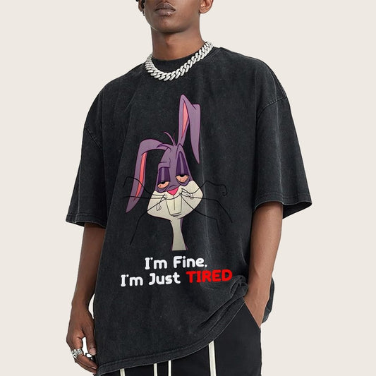 I'm Fine I'm Just Tired Vintage Distressed T-shirt