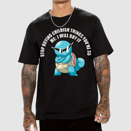 "Stop Buying Childish Things You're 35" funny Geek T-Shirt