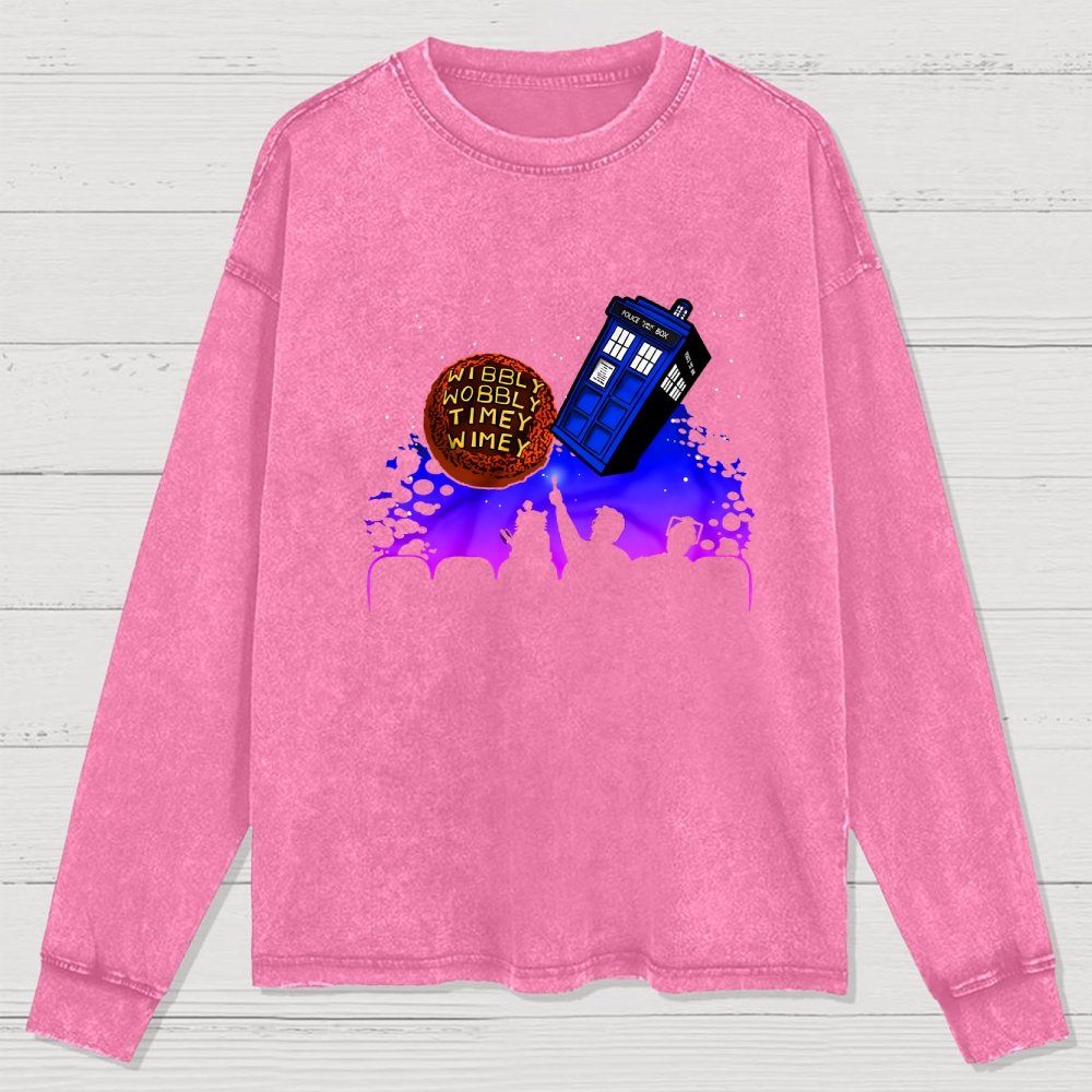 Wavy Wobbly Timey Whimsy Washed Long Sleeve Tee