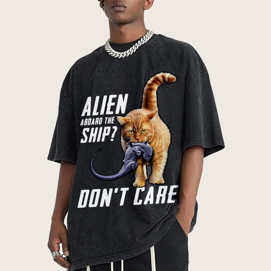 Top Cat Alien Aboard The Ship Don’t Care Vintage Distressed T-shirt