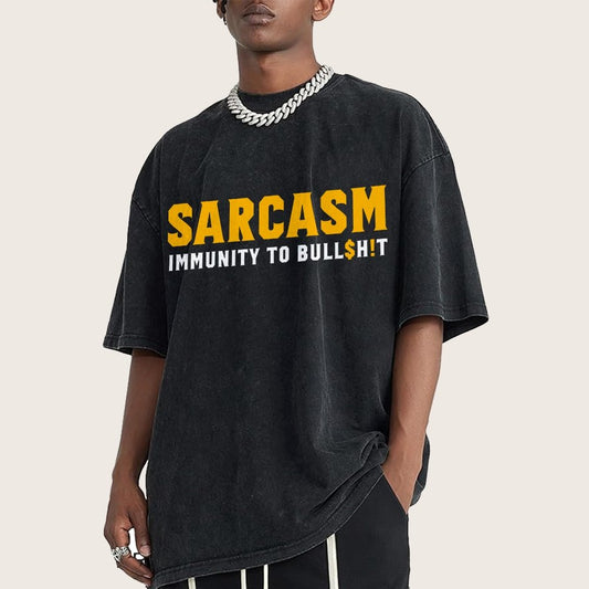 Sarcasm Immunity To Bull$H!T Vintage Distressed T-shirt