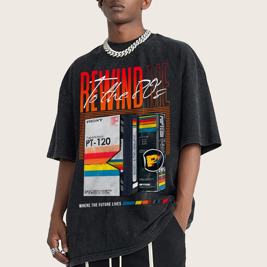 Rewind Me to The 80's Vintage Distressed T-shirt