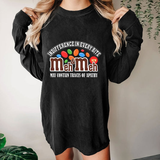 Meh & Meh Washed Long Sleeve Tee