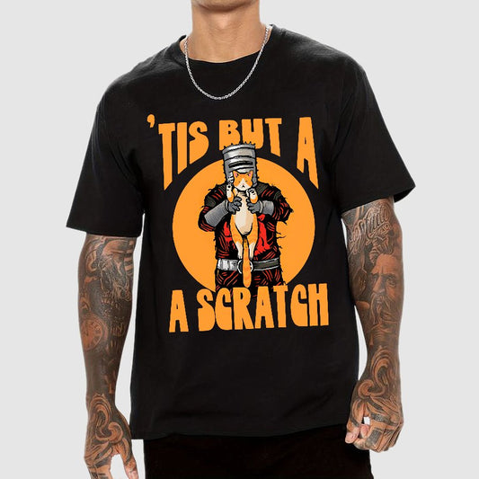 Tis But A Scratch The Black Knight Vs Cat Knight & Kitten Geek T-Shirt