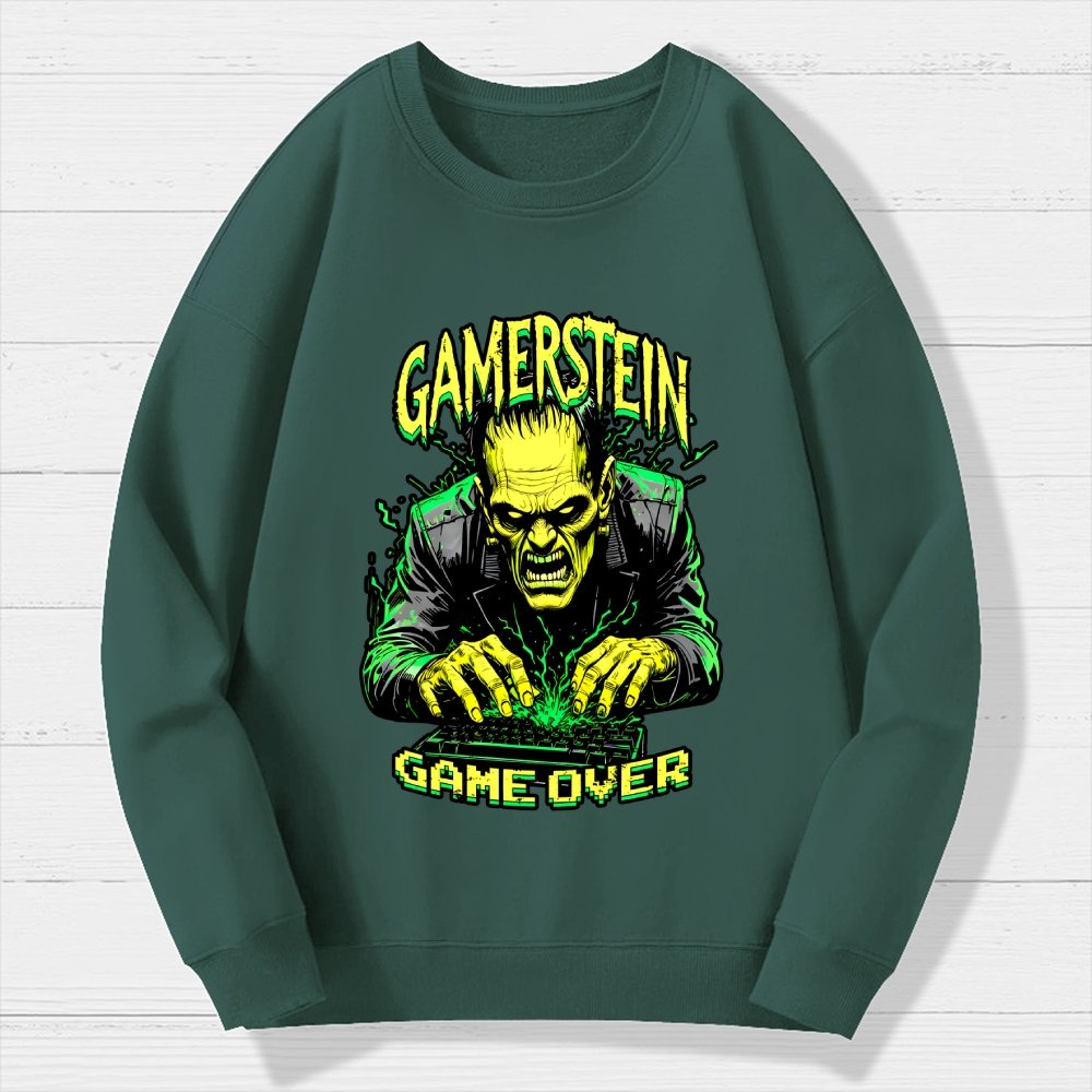 Gamerstein Game Over Funny Halloween Geek Cotton Sweatshirt
