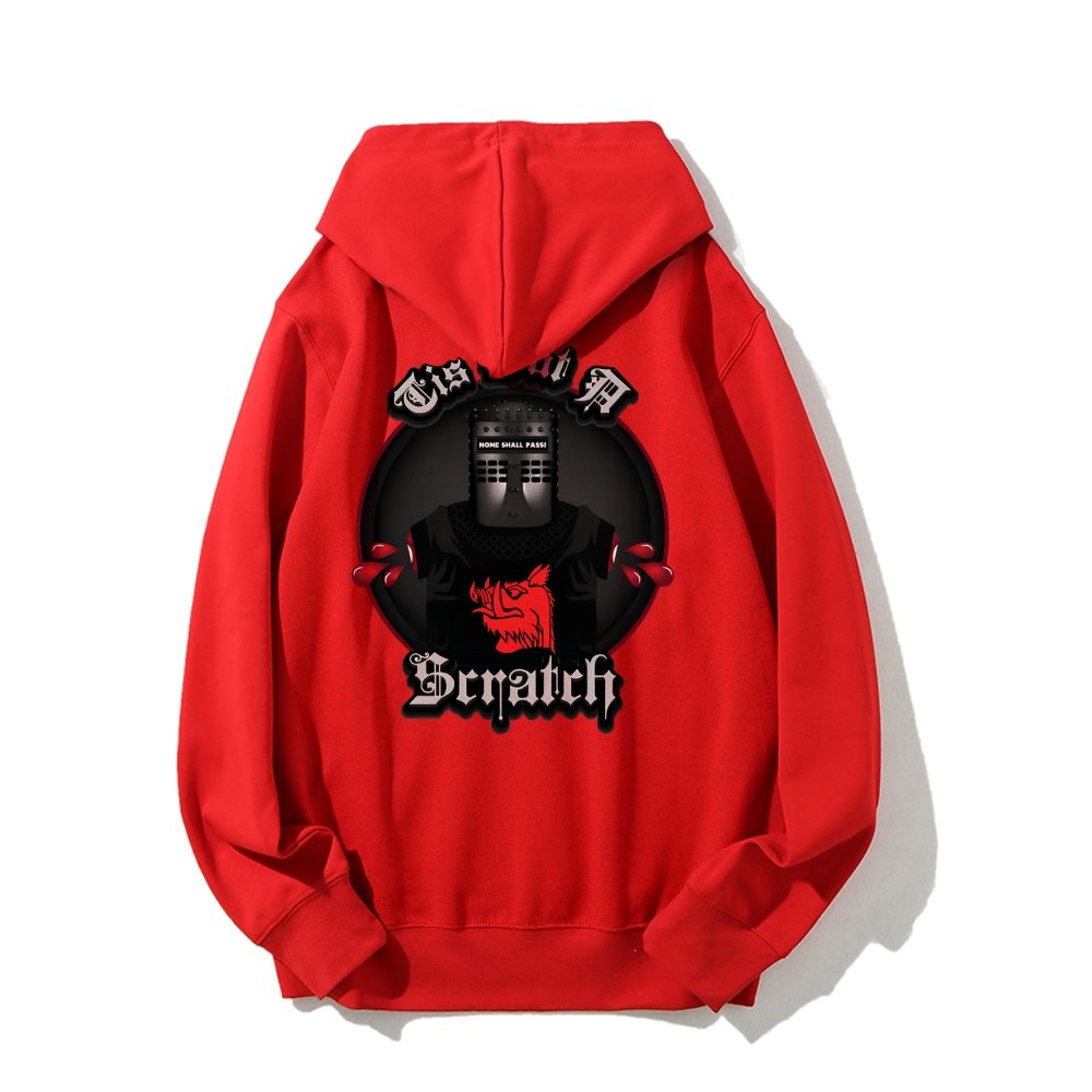 None Shall Pass - Tis But A Scratch Printed Back Unisex Cotton Hoodie