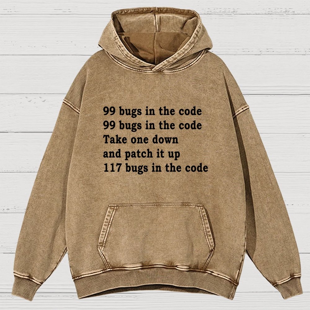 99 Bugs In The Code Vintage Distressed Hoodie
