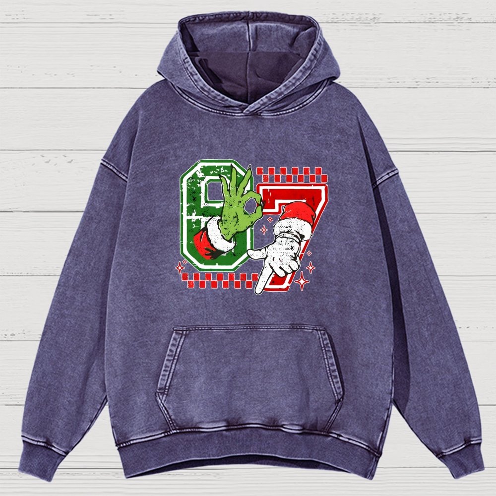 Six Seven 6 7 Christmas Vintage Distressed Hoodie