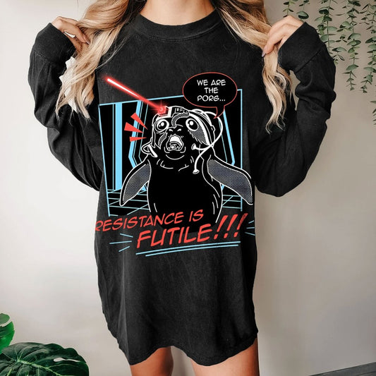 We Are Resistance Is Futile Washed Long Sleeve Tee