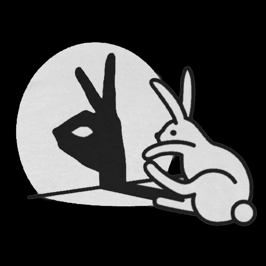 Funny Rabbit Hand Shadow Puppets Bunny Figure Pop Art Geeky T-Shirt