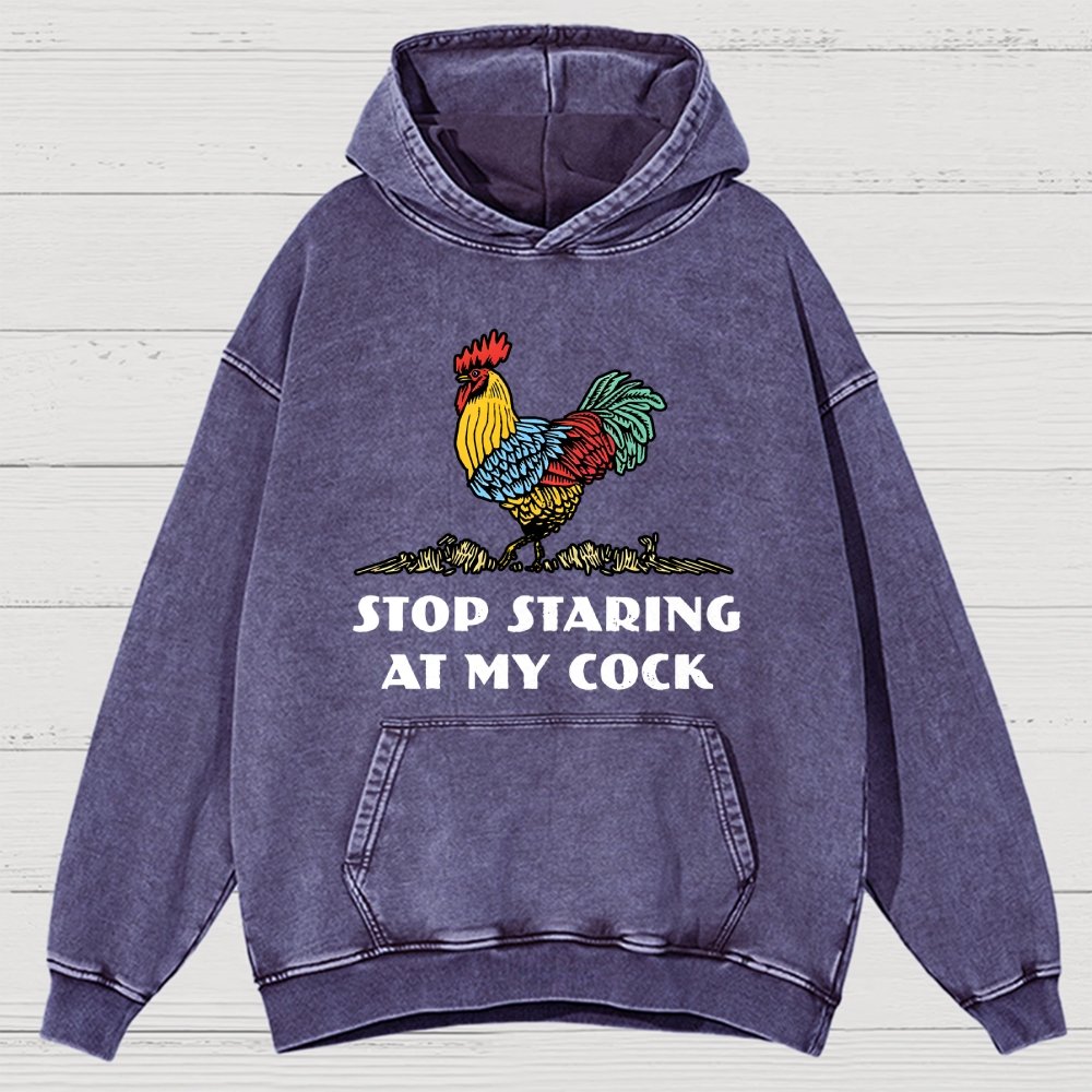 Stop Staring at My Cock Vintage Distressed Hoodie