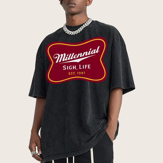 Millennial Sigh Life Vintage Distressed T-shirt
