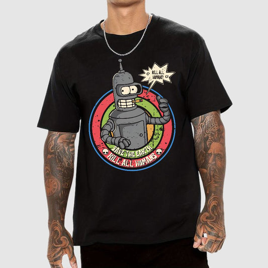Save The Earth And Kill All Humans Nerdy T-Shirt