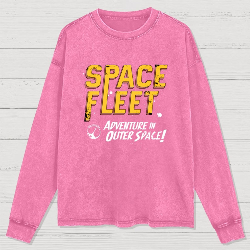 Space Fleet Washed Long Sleeve Tee