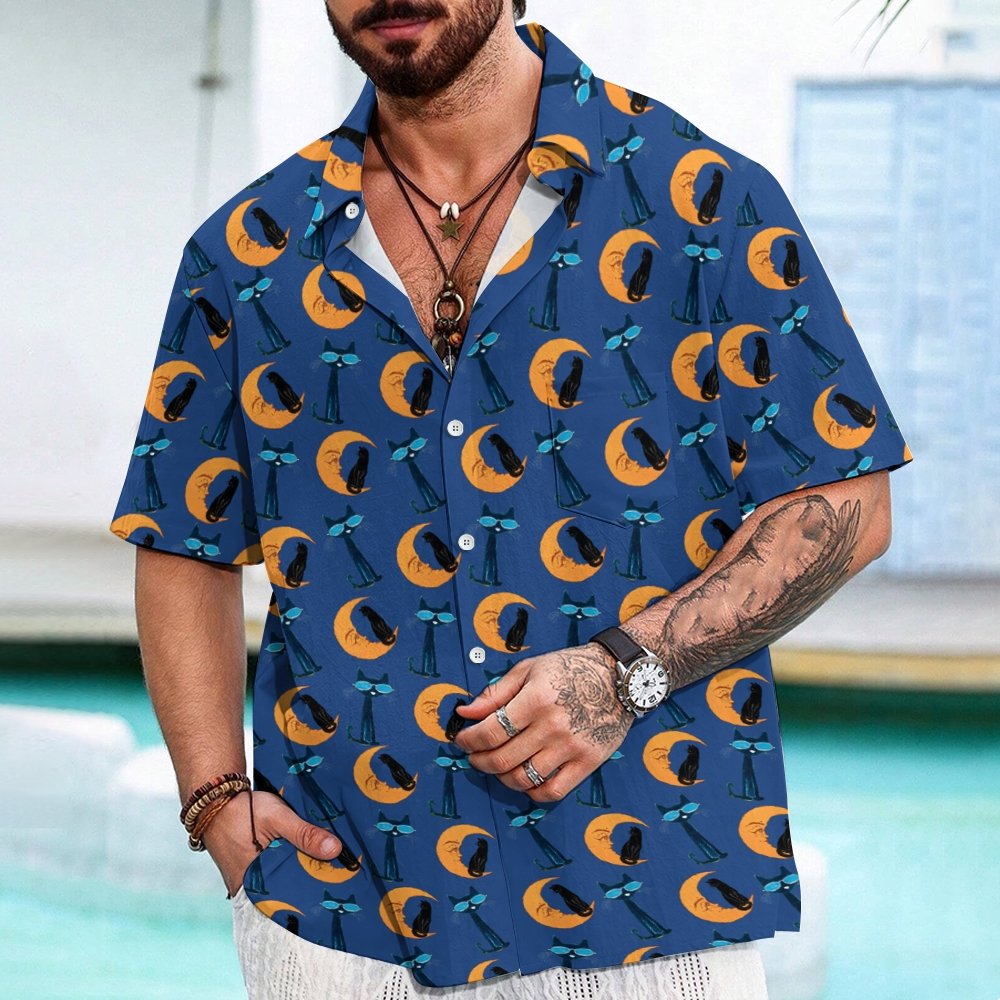 Moon Black Cat Geek Shirt