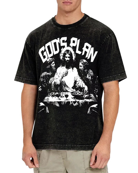Unisex God's Plan Vintage Distressed T-shirt
