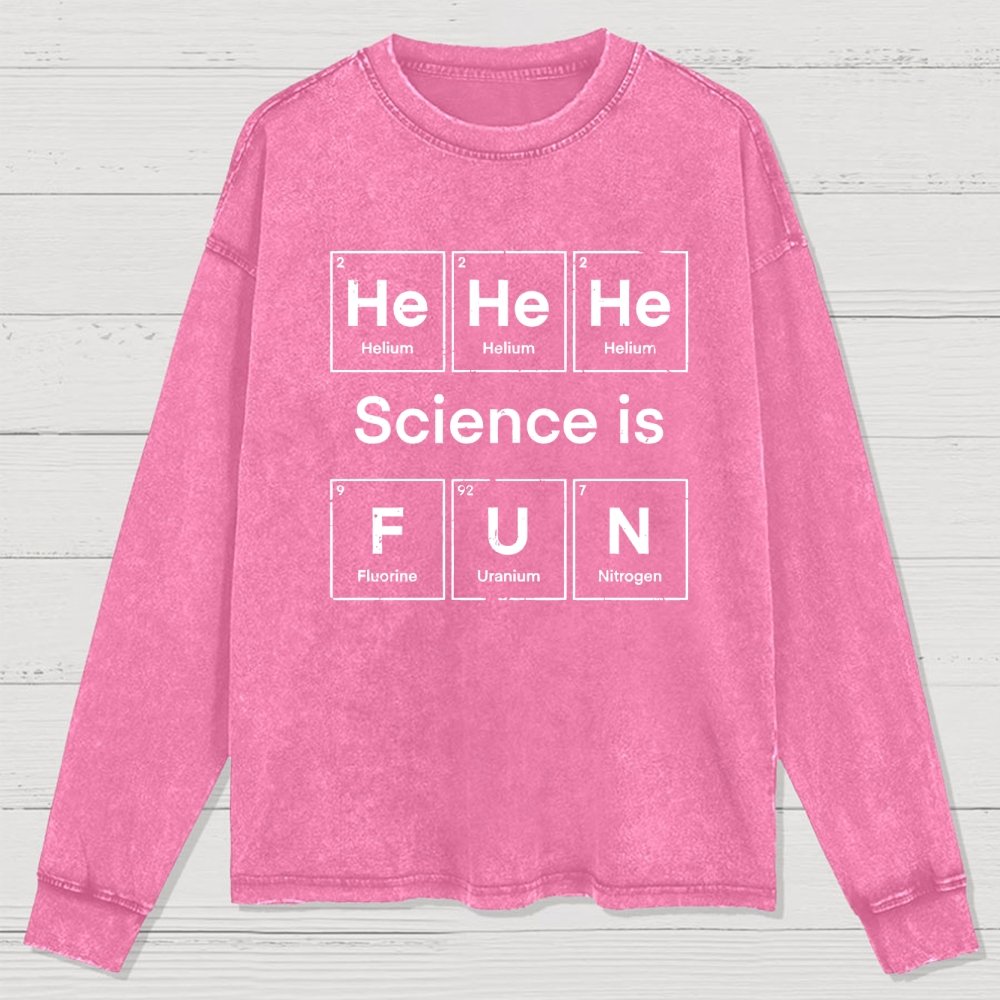 Science Is Fun Washed Long Sleeve Tee