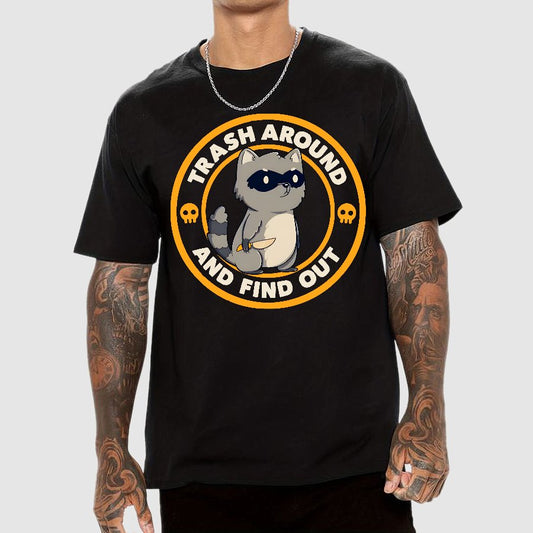 Trash Around Raccoon Geek T-Shirt