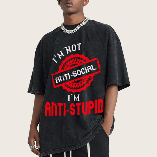 Anti-Stupid Vintage Distressed T-shirt