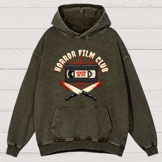 Horror Film Club Vintage Distressed Hoodie